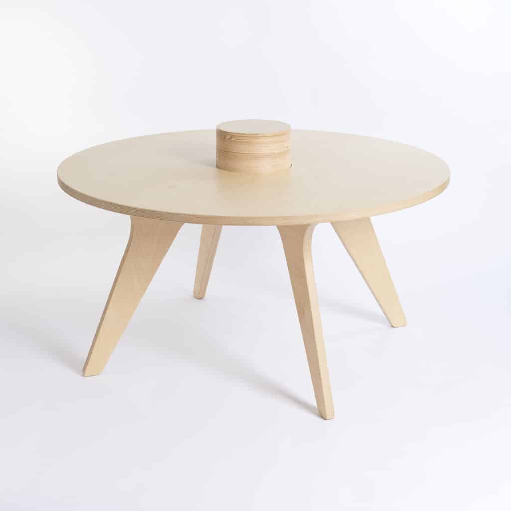 Drawin’table® XXL – Table à dessin pour enfants en bois naturel (Ø 90 cm)