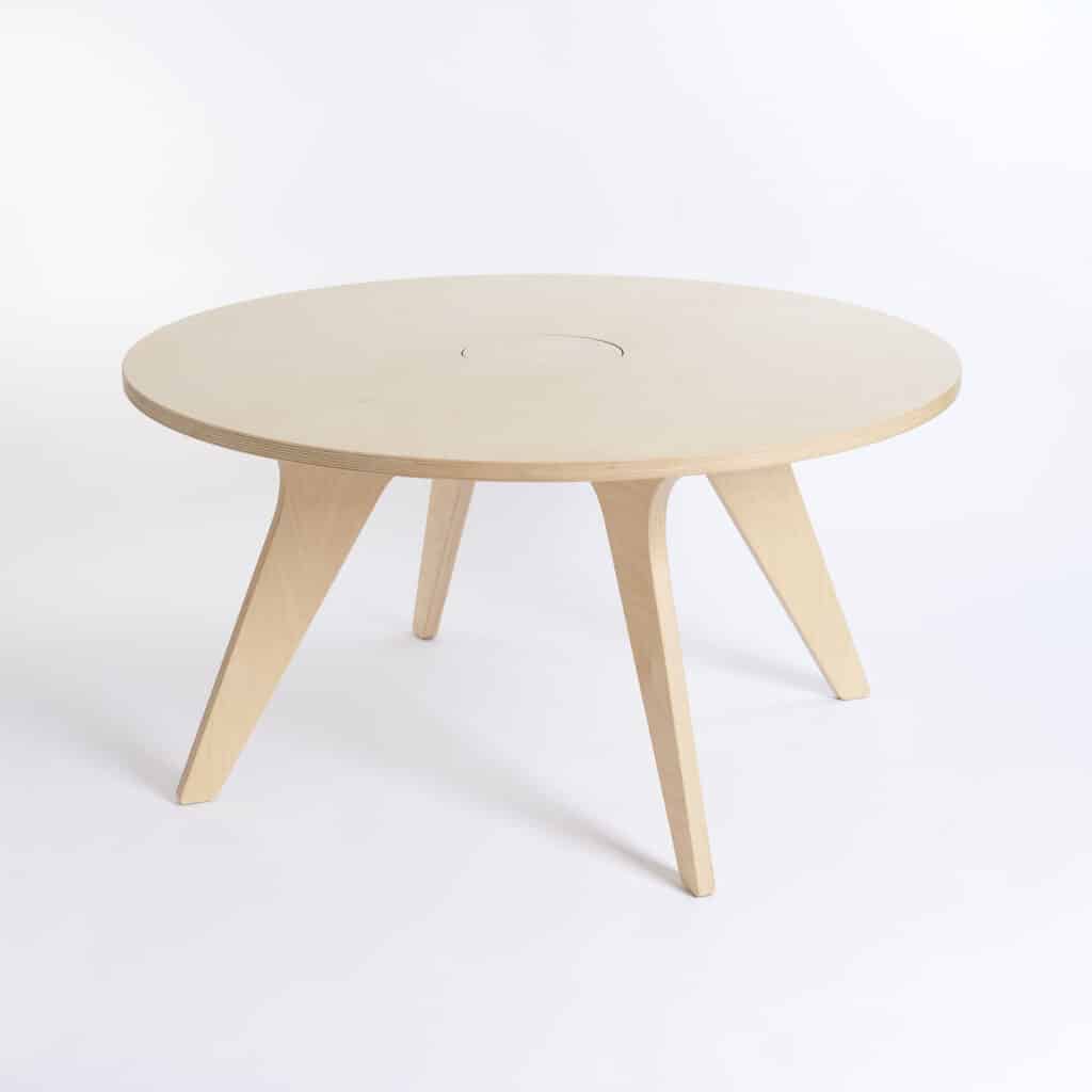 Drawin’table® XXL – Table à dessin pour enfants en bois naturel (Ø 90 cm)
