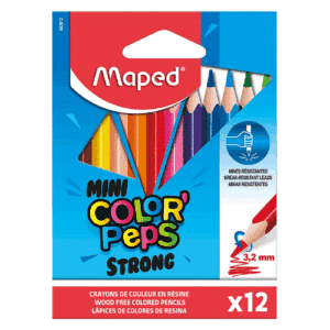 Lot de 12 mini crayons de couleur Color’Peps Strong – MAPED