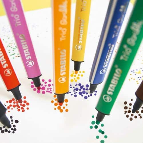 Lot de 8 feutres de coloriage pointe large STABILO Trio Scribbi