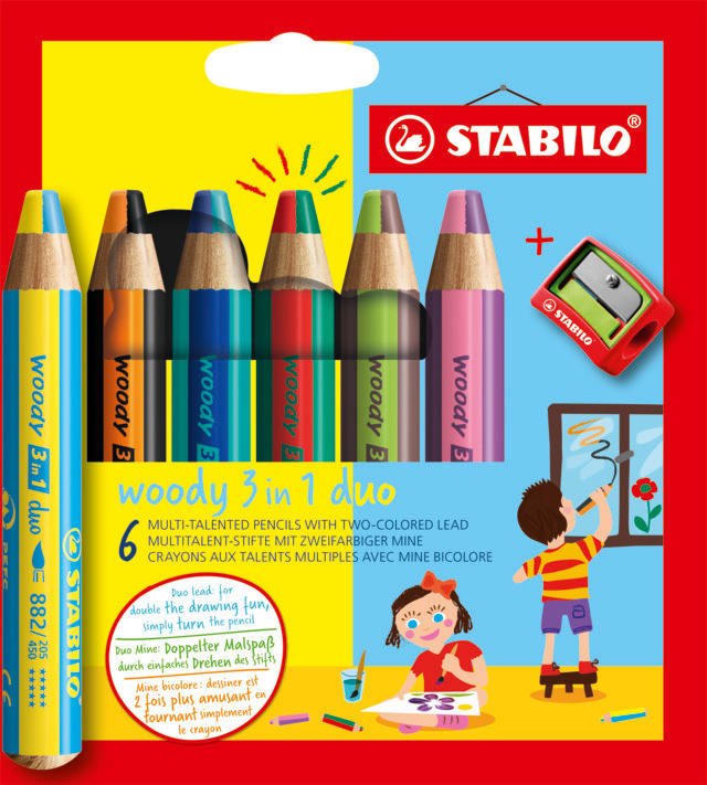 Packung mit 18 STABILO Power Farbstiften mit mittlerer Spitze