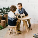 Set mit 2 Kinderhockern aus Holz – Skandinavisches Design | Drawin'kids®