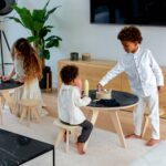 Set mit 2 Kinderhockern aus Holz – Skandinavisches Design | Drawin'kids®