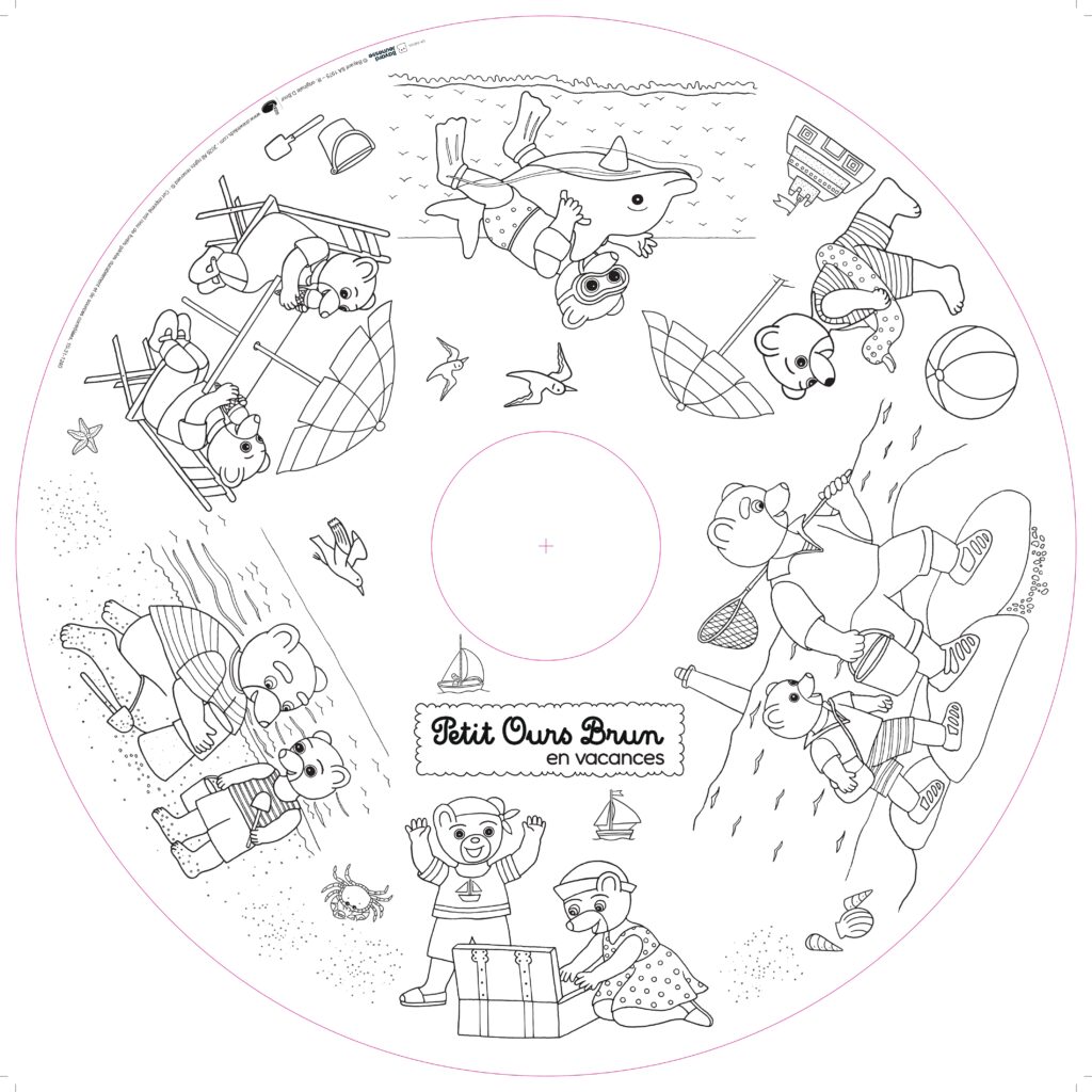 Recharge coloriage enfant 10 feuilles – Petit Ours Brun (dès 2 ans)